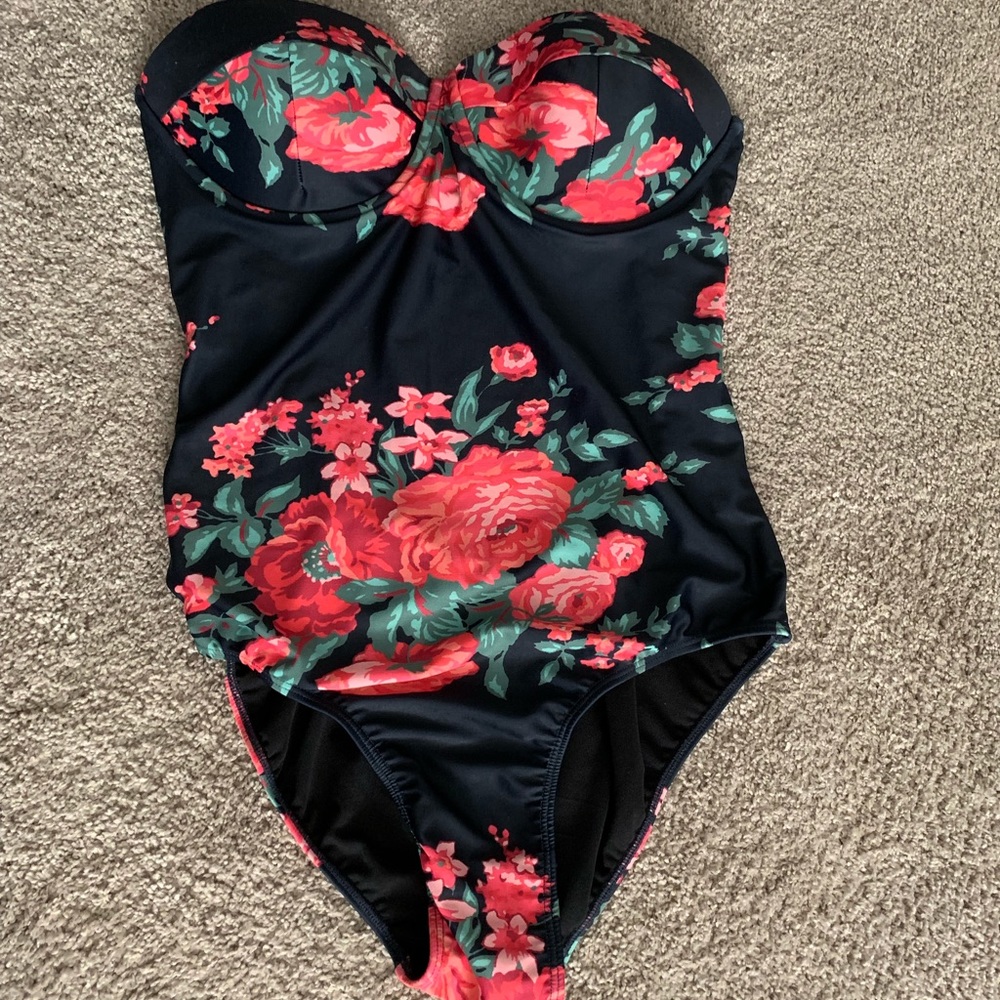 Albion Fit Antigua Floral Strapless One Piece Swim